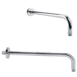 Extra Long Stainless Steel Shower Rain Head Arm Replacement Flange Set Wall Fixed Chrome Finish