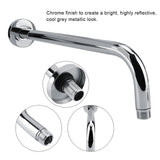 Extra Long Stainless Steel Shower Rain Head Arm Replacement Flange Set Wall Fixed Chrome Finish