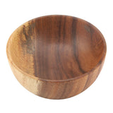 Solid Acacia Wooden Bowl for Salad Soup Rice Hand Made Wooden Bowl Kitchen Utensils (16*7cm)