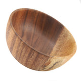 Solid Acacia Wooden Bowl for Salad Soup Rice Hand Made Wooden Bowl Kitchen Utensils (16*7cm)