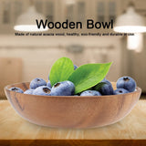 Solid Acacia Wooden Bowl for Salad Soup Rice Hand Made Wooden Bowl Kitchen Utensils (20*4.5cm)