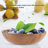 Solid Acacia Wooden Bowl for Salad Soup Rice Hand Made Wooden Bowl Kitchen Utensils (20*4.5cm) In Australia - Darrahopens
