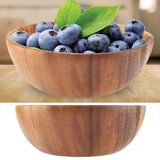 Solid Acacia Wooden Bowl for Salad Soup Rice Hand Made Wooden Bowl Kitchen Utensils (20*7cm)