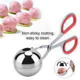 304 Stainless Steel NOn sticky Meatballs Rice Balls Clip Maker Mold Kitchen Tool (Red)