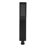 Matte Black Brass Square Handheld Shower Head Bathroom Sprayer Handshower with Hose