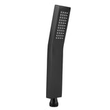 Matte Black Brass Square Handheld Shower Head Bathroom Sprayer Handshower with Hose