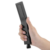 Matte Black Brass Square Handheld Shower Head Bathroom Sprayer Handshower with Hose