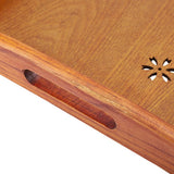Light Rectangular Solid Wood Cherry Blossom Tea Tray Coffee Fruit Food Serving Plate Home
