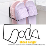 Double Layer Shoes Rack Hanger Shelf Holder Wall Mounted Shoes Rack (Black) In Australia - Darrahopens