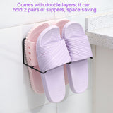 Double Layer Shoes Rack Hanger Shelf Holder Wall Mounted Shoes Rack (Black)