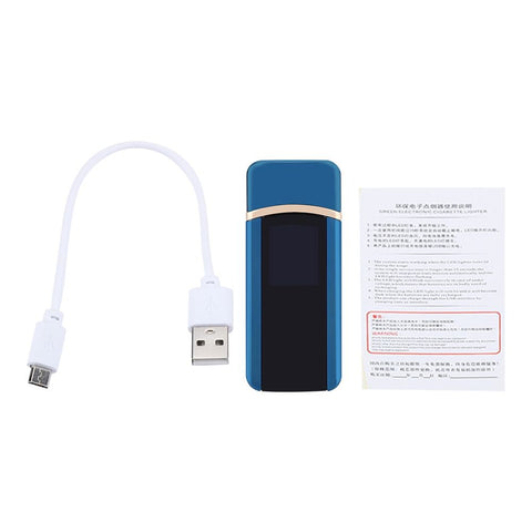 USB Rechargeable Electronic Windproof Touch Switch Portable Cigarette Lighter (Blue) In Australia - Darrahopens