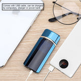 USB Rechargeable Electronic Windproof Touch Switch Portable Cigarette Lighter (Blue)