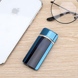 USB Rechargeable Electronic Windproof Touch Switch Portable Cigarette Lighter (Blue)