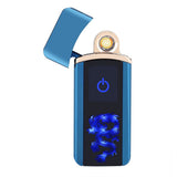 USB Rechargeable Electronic Windproof Touch Switch Portable Cigarette Lighter (Blue)