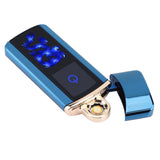 USB Rechargeable Electronic Windproof Touch Switch Portable Cigarette Lighter (Blue)