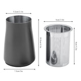 Stainless Steel Coffee Powder Sieve Dustproof Flour Filter Cup Grinder Accessory(Black)