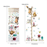 Adhesive Cute Elephant Lion Kids Height Chart Wall Sticker Vinyl Decal Baby Nursery Room