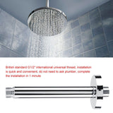 Stainless Steel Round Top Shower Arm Pipe Wall Mount for Bathroom Ceiling Shower Head (20 cm)