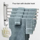 4-swivel Towel Rack Bar Rod Rail Holder Bathroom Kitchen 304 Stainless Steel