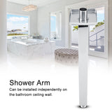 Square Stainless Steel Top Shower Arm Pipe Wall Mount for Bathroom Ceiling Shower Head (40 Cm)