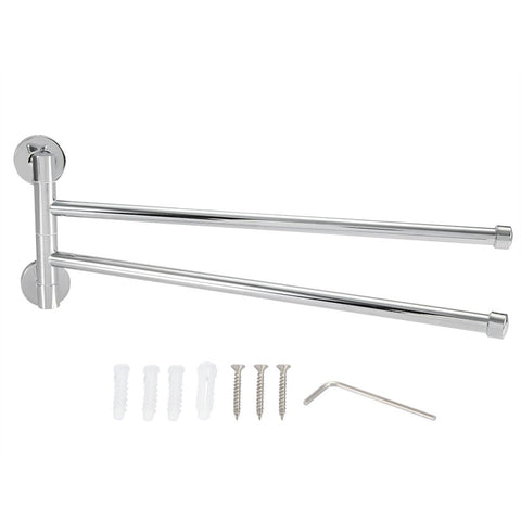 Bathroom Wall Mounted Towel Rack Swing Out Rotating Towel Hanger Shelf (2 Arms) In Australia - Darrahopens