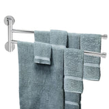 Bathroom Wall Mounted Towel Rack Swing Out Rotating Towel Hanger Shelf (2 Arms) In Australia - Darrahopens