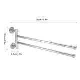 Bathroom Wall Mounted Towel Rack Swing Out Rotating Towel Hanger Shelf (2 Arms)