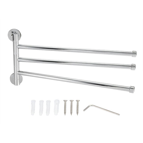 Bathroom Wall Mounted Towel Rack Swing Out Rotating Towel Hanger Shelf (3 Arms) In Australia - Darrahopens