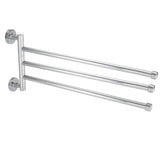 Bathroom Wall Mounted Towel Rack Swing Out Rotating Towel Hanger Shelf (3 Arms)