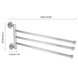 Bathroom Wall Mounted Towel Rack Swing Out Rotating Towel Hanger Shelf (3 Arms)