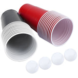 Beer Pong Set Beer Pong Drinking Game Set Beer Pong Cups22 Cups 4 PingPong Balls Red Black