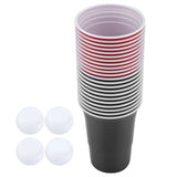 Beer Pong Set Beer Pong Drinking Game Set Beer Pong Cups22 Cups 4 PingPong Balls Red Black