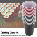 Beer Pong Set Beer Pong Drinking Game Set Beer Pong Cups22 Cups 4 PingPong Balls Red Black