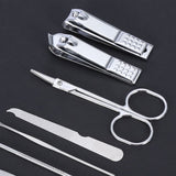 8 Pcs Stainless Steel Nail Scissors Cutter Clippers Set Fingernail Toenail (Black)