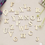 Wooden Self adhesive Numbers Letters for DIY Art Crafts Decor Children Gift (Letters A-Z)