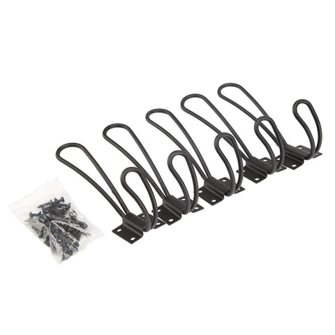 Vintage Style Double Coat Hat Hooks Closet Hanger Organizer (5PCS Black L) In Australia - Darrahopens