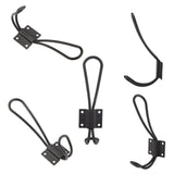Vintage Style Double Coat Hat Hooks Closet Hanger Organizer (5PCS Black L)