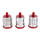 Manual Rotary Drum Grater Stainless Steel Cheese Grater Vegetables Cutter Slicing Tool Shredder Red