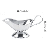 Stainless Steel Steak Pepper Sauce Boat Seasoning Container for Restaurant Kitchen(10oz)