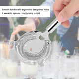 Stainless Steel Cocktail Strainer Shake Drinks Ice Mixed Filter for Bar Club Party (Silver)