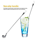 Stainless Steel Bar Cocktail Stirring Spoon With Fork Mixing Drink Puddler Mixer