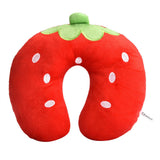 Soft Cotton U shaped Pillow for Baby Kids Travel Car Seat Neck Rest (Strawberry) In Australia - Darrahopens