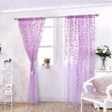 100 x 200 cm Wicker Print Sheer Vintage Embroidery Voile Window Panels for Bedroom Purple In Australia - Darrahopens