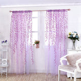 100 x 200 cm Wicker Print Sheer Vintage Embroidery Voile Window Panels for Bedroom Purple In Australia - Darrahopens