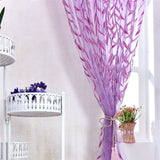 100 x 200 cm Wicker Print Sheer Vintage Embroidery Voile Window Panels for Bedroom Purple