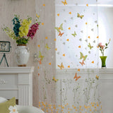 100 x 200 cm Butterfly Print Sheer Vintage Embroidery Voile Window Panels Yellow & Green In Australia - Darrahopens