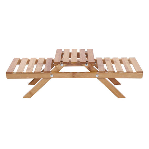 Wooden Standing Foldable 2-layered Potted Plant Flower Shelf Storage Rack Garden