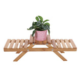 Wooden Standing Foldable 2-layered Potted Plant Flower Shelf Storage Rack Garden