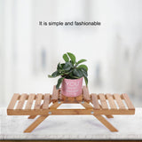 Wooden Standing Foldable 2-layered Potted Plant Flower Shelf Storage Rack Garden