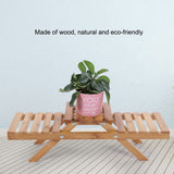 Wooden Standing Foldable 2-layered Potted Plant Flower Shelf Storage Rack Garden